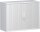 Anstell-Querrollladenschrank, 1 Dekor-Einlegeboden, mit Stellfüßen, abschließbar, 1000x425x720, Silber/Weiß