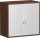 Querrollladenschrank, 1 Dekor-Einlegeboden, abschließbar, 800x425x768, Silber/Nussbaum