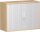 Querrollladenschrank, 1 Dekor-Einlegeboden, abschließbar, 1000x425x768, Silber/Buche