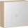 Querrollladenschrank, 2 Dekor-Einlegeböden, abschließbar, 1200x425x1152, Silber/Ahorn