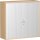 Querrollladenschrank, 2 Dekor-Einlegeböden, abschließbar, 1200x425x1152, Silber/Buche