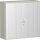 Querrollladenschrank, 2 Dekor-Einlegeböden, abschließbar, 1200x425x1152, Silber/Lichtgrau