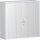 Querrollladenschrank, 2 Dekor-Einlegeböden, abschließbar, 1200x425x1152, Silber/Weiß