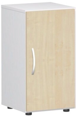 Flügeltürenschrank mit Standfüßen, Griff links oder rechts, inkl. Türdämpfer, nicht abschließbar, 400x420x752, Ahorn/Weiß