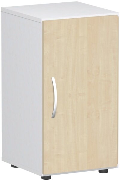 Flügeltürenschrank mit Standfüßen, Griff links oder rechts, inkl. Türdämpfer, nicht abschließbar, 400x420x752, Buche/Weiß