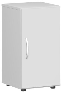 Flügeltürenschrank mit Standfüßen, Griff links oder rechts, inkl. Türdämpfer, nicht abschließbar, 400x420x752, Lichtgrau/Lichtgrau