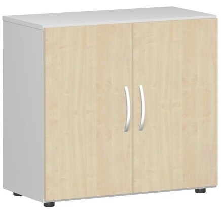Flügeltürenschrank mit Standfüßen, inkl. Türdämpfer, nicht abschließbar, 800x420x752, Ahorn/Lichtgrau