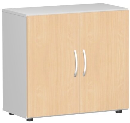 Flügeltürenschrank mit Standfüßen, inkl. Türdämpfer, nicht abschließbar, 800x420x752, Buche/Lichtgrau