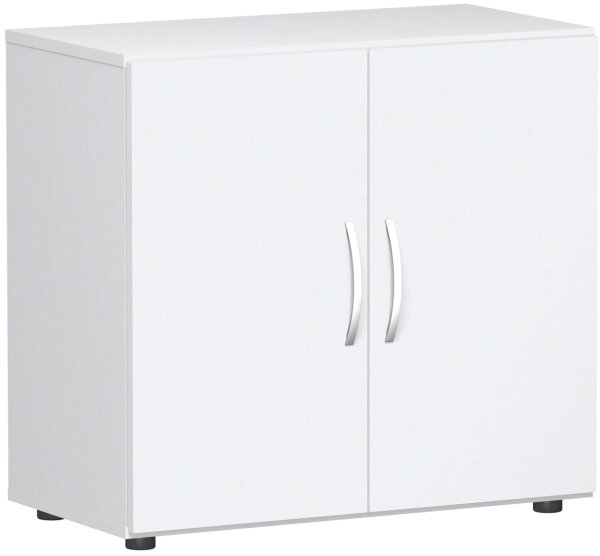 Flügeltürenschrank mit Standfüßen, inkl. Türdämpfer, nicht abschließbar, 800x420x752, Weiß/Weiß