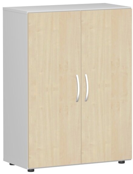 Flügeltürenschrank mit Standfüßen, inkl. Türdämpfer, nicht abschließbar, 800x420x1104, Ahorn/Lichtgrau