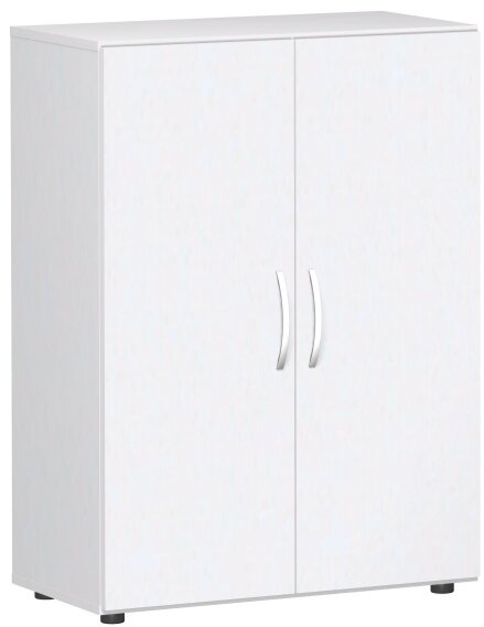 Flügeltürenschrank mit Standfüßen, inkl. Türdämpfer, nicht abschließbar, 800x420x1104, Weiß/Weiß