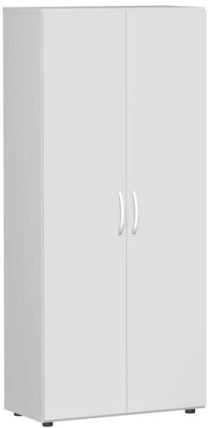Flügeltürenschrank mit Standfüßen, inkl. Türdämpfer, abschließbar, 800x420x1808, Lichtgrau/Lichtgrau