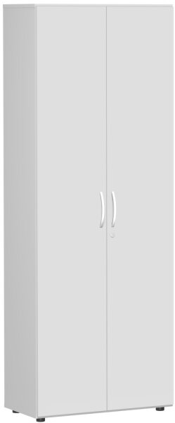 Flügeltürenschrank mit Standfüßen, inkl. Türdämpfer, abschließbar, 800x420x2160, Lichtgrau/Lichtgrau