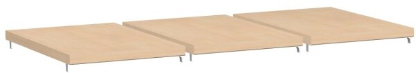 3 Einlegeböden für Regalausfachung mit Bodenträger, Buche