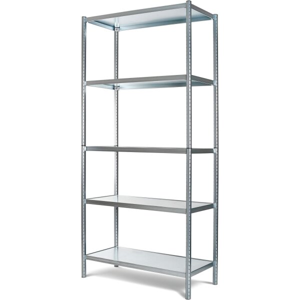 Werkstattregal mit 5 Böden und 8 Steckpfosten (à 1 m) - Regaltiefe 40 cm