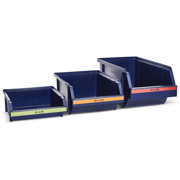Accessory for wall panel: Labels for bins 2-80, 3-160, 4-280, 5-460, 16 pcs/bag