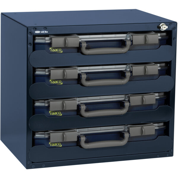 Sortimentskoffer-Tresor bestückt mit 4 CarryLite 55, SafeBox 55x4