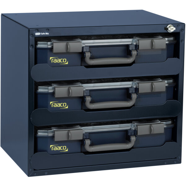 Sortimentskoffer-Tresor bestückt mit 3 CarryLite 80, SafeBox 80x3