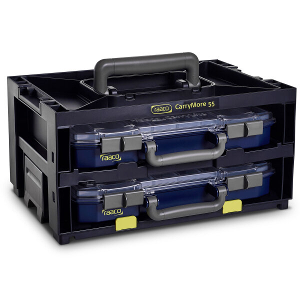 Sortimentskoffer Tragerahmen bestückt mit 2 CarryLite 55 4x8, CarryMore 55x2