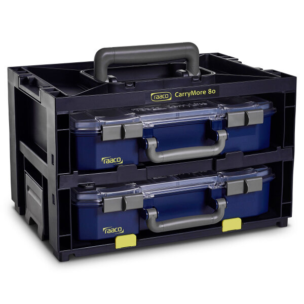 Sortimentskoffer Tragerahmen bestückt mit 2 CarryLite 80 4x8, CarryMore 80x2