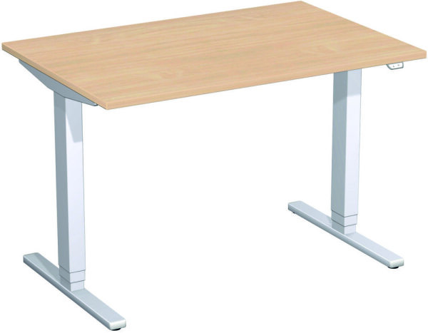 Elektro-Hubtisch höhenverstellbar, 1200x800x650-1250, Buche/Silber
