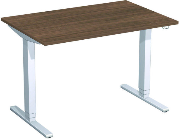 Elektro-Hubtisch höhenverstellbar, 1200x800x650-1250, Nussbaum/Silber