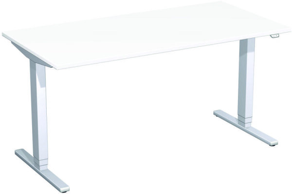 Elektro-Hubtisch höhenverstellbar, 1600x800x650-1250, Weiß/Silber