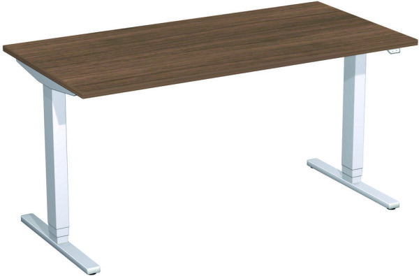Elektro-Hubtisch höhenverstellbar, 1600x800x650-1250, Nussbaum/Silber
