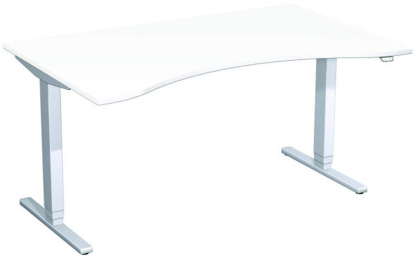 Elektro-Hubtisch höhenverstellbar, 1600x1000x650-1250, Weiß/Silber