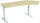 Elektro-Hubtisch 135° rechts höhenverstellbar, 2166x1130x650-1250, Ahorn/Silber