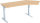 Elektro-Hubtisch 135° rechts höhenverstellbar, 2166x1130x650-1250, Buche/Silber