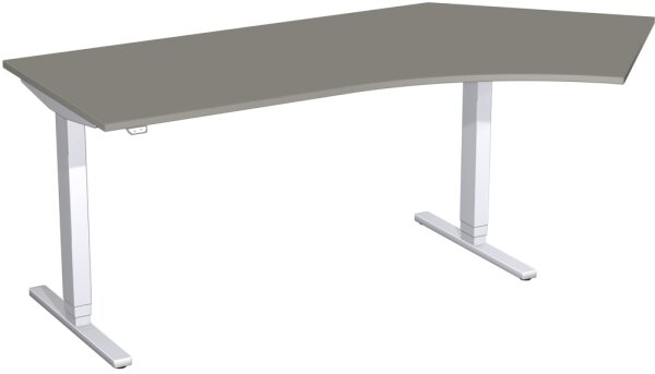 Elektro-Hubtisch 135° rechts höhenverstellbar, 2166x1130x650-1250, Onyx/Silber