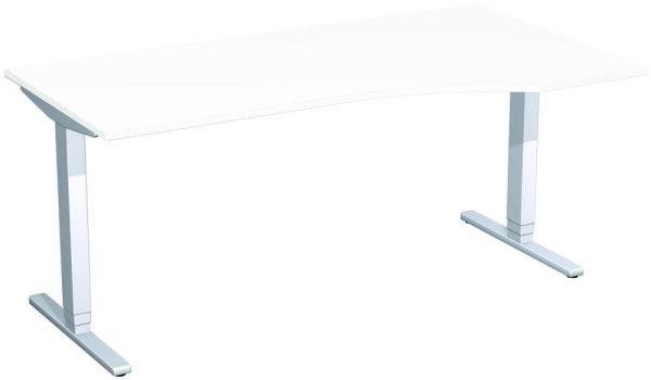 Elektro-Hubtisch rechts höhenverstellbar, 1800x1000x650-1250, Weiß/Silber