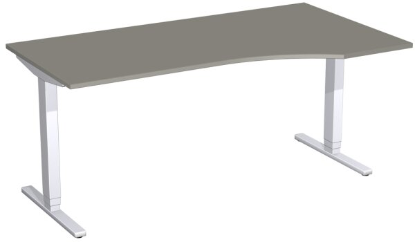 Elektro-Hubtisch rechts höhenverstellbar, 1800x1000x650-1250, Onyx/Silber