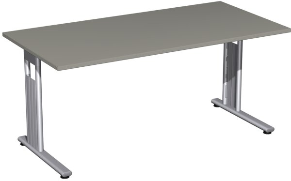 Schreibtisch feste Höhe, 1600x800x720, Onyx/Silber