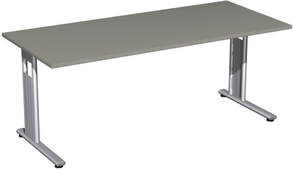 Schreibtisch feste Höhe, 1800x800x720, Onyx/Silber