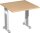 Schreibtisch höhenverstellbar, beidseitig zurückgesetzt, 800x800x680-820, Buche/Silber