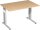 Schreibtisch höhenverstellbar, 1200x800x680-820, Buche/Silber