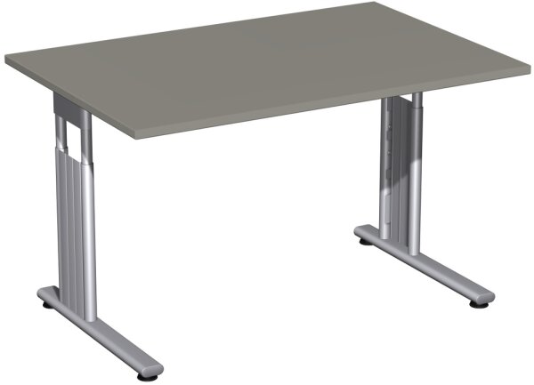 Schreibtisch höhenverstellbar, 1200x800x680-820, Onyx/Silber