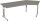 Schreibtisch 135° rechts höhenverstellbar, 2166x1130x680-820, Onyx/Silber