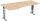 PC-Schreibtisch links höhenverstellbar, beidseitig zurückgesetzt, 1800x1000x680-820, Buche/Silber
