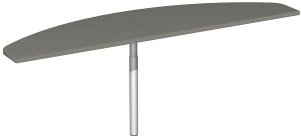 Anbautisch mit Stützfuß, inkl. Verkettungsmaterial, höhenverstellbar, 1800x500x680-820, Onyx/Silber