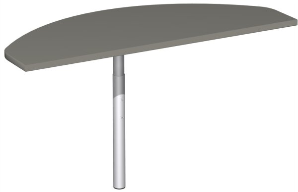 Anbautisch mit Stützfuß, inkl. Verkettungsmaterial, höhenverstellbar, 1200x500x680-820, Onyx/Silber