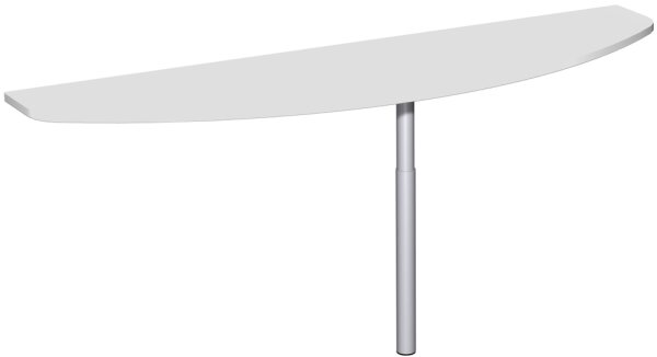 Anbautisch mit Stützfuß, inkl. Verkettungsmaterial, höhenverstellbar, 1800x500x680-820, Lichtgrau/Silber