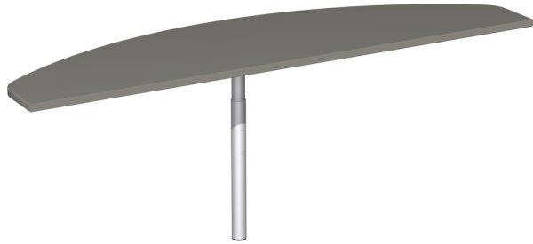 Anbautisch mit Stützfuß, inkl. Verkettungsmaterial, höhenverstellbar, 1800x500x680-820, Onyx/Silber