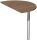 Anbautisch halbrund mit Stützfuß, inkl. Verkettungsmaterial, höhenverstellbar, 500x800x680-820, Nussbaum/Silber