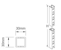 Upright H-slots on two sides H200 B3 T3 jurawhite