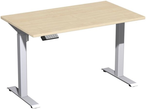 Elektro-Hubtisch höhenverstellbar, 1200x700x740-1175, Ahorn/Silber