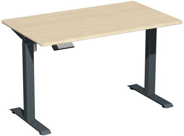 Elektro-Hubtisch höhenverstellbar, 1200x700x740-1175, Ahorn/Anthrazit