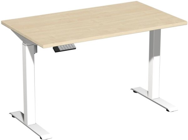 Elektro-Hubtisch höhenverstellbar, 1200x700x740-1175, Ahorn/Weiß